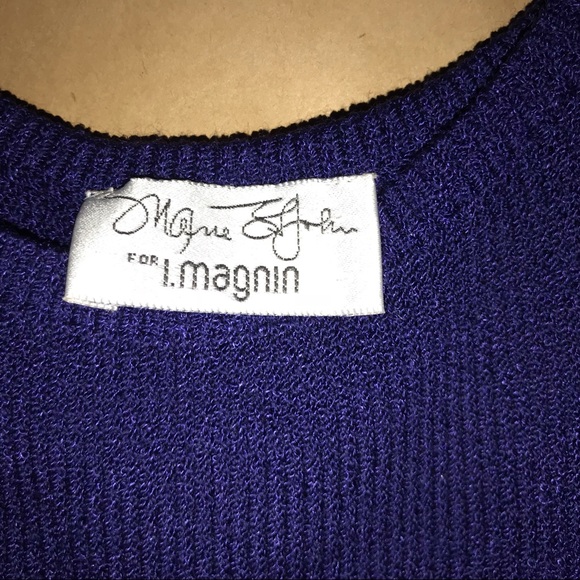 Vintage St John Knit Tank Top Blue Very Small Summer - Picture 6 of 8